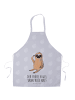Mr. & Mrs. Panda Arbeitsschürze Faultier Vogel mit Spruch in Grau Pastell