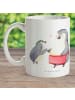 Mr. & Mrs. Panda Mehrwegbecher Pinguin mit Kind ohne Spruch in Weiß