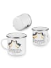 Mr. & Mrs. Panda Camping Emaille Tasse 13. Hochzeitstag Veilchen... in Weiß