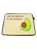 Mr. & Mrs. Panda Laptop Tasche Avocado Pfeifen mit Spruch in Gelb Pastell