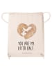 Mr. & Mrs. Panda Turnbeutel Otter Herz mit Spruch in Creme