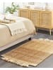 Beliani Geflochtener Teppich KARKIN in Beige - (W) 80 x (H) 1.5 x (L) 150 cm