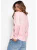 SASSYCLASSY Feinstrickpullover mit strukturierten Streifen in Rosa