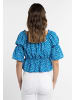 myMo Bluse Mit Herzchenprint in Blau