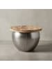 KADIMA DESIGN Couchtisch Mango Massivholz/Metall 60x43x60cm Industrial Style Rund