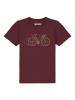 wat? Apparel T-Shirt Fahrräder in Weinrot