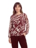 BETTY & CO Mesh-Shirt mit Gummizug in Nature/Dark Red