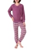 NORMANN Frottee Pyjama Schlafanzug langarm Bündchen und Pferd - 50649 in beere