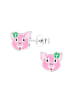 Alexander York Kinderohrstecker GLÜCKSSCHWEIN in 925 Sterling Silber, 2-tlg. in rose