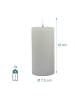 relaxdays 4 x LED Kerzen in Hellgrau - (H)18 x Ø 7,5 cm