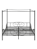 en.casa Himmelbett Finström mit Matratze in Schwarz (B)180cm