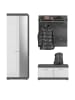Inn.Furn Garderobe Set 3-teilig weiß Hochglanz, grau, Kombination mit Schuhschrank