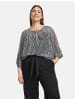 SAMOON Bluse 3/4 Arm in Black gemustert