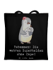 Mr. & Mrs. Panda Tragetasche Hebamme Superheld mit Spruch in Schwarz