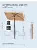 SONGMICS Sonnenschirm Sheld in Taupe - (D)200 x (H)125 cm