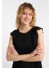 DreiMaster Damen Midikleid Mit Rüschen in SCHWARZ