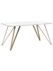 Beliani Esszimmertisch MOLDEN in Weiß/Gold - (W) 80 x (H) 75 x (L) 150 cm