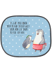 Mr. & Mrs. Panda Sonnenschutz Auto Pinguin mit Kind mit Spruch in Blau Pastell
