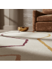 KADIMA DESIGN Teppich Wolle Handgetuftet, Abstraktes Linienmuster, Beige Bunt