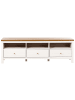 Beliani TV-Schrank INVERELL in Weiß/Braun - (W) 180 x (H) 58 x (L) 39 cm