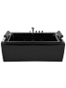 Beliani 6-tlg Whirlpool Badewannen MONTEGO in Schwarz/Silber