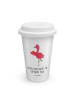Mr. & Mrs. Panda To Go Becher Flamingo Yoga mit Spruch in Weiß