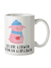 Mr. & Mrs. Panda Kaffeebecher Schwein Glühwein mit Spruch in Weiß