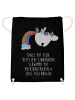 Mr. & Mrs. Panda Jutebeutel Einhorn Fliegendes Pferd mit Spruch in Schwarz