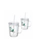 relaxdays 2 x Kinderglas "Pferd" in Transparent