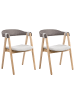 Beliani 2er-Set Esszimmerstuhl DAY in Beige/Braun
