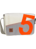360 grad Umhängetasche Barkasse Mini in Weiß/Grau mit oranger Zahl