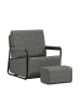 SoBuy Sessel mit Hocker in Anthrazit - (W) 67 x (H) 78 x (L) 59.5 cm