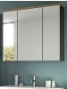 Inn.Furn Spiegelschrank Eiche, grau 80 cm, Badschrank mit Soft-Close