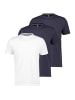 Lerros T-Shirt Basic in Dunkelblau / weiß