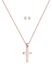 Elli Schmuckset 925 Sterling Silber Kreuz in Rosegold