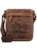 Greenburry Vintage Cafe-Racer Umhängetasche Leder 23 cm in braun