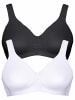 Viania 2er Pack Sport BH Workout in schwarz weiss