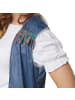 tectake Blumenkind/Friedensfreund, in blau, Gr. L, Ärmellose Jacke mit Fransen