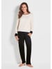 GOLDNER Kurzgröße:  Freizeithose Sportive, bequeme Viskose-Stoffhose in schwarz / beige