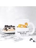 Mr. & Mrs. Panda Teeglas Fuchs Lesen mit Spruch in Transparent