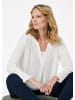GOLDNER Blusenshirt Elegantes Chiffonshirt mit Jersey-Details in cremeweiß