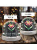 Mr. & Mrs. Panda Schneekugel Weihnachten Hummel Blume mit Spruch in Kreidetafel