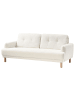 Beliani 3-Sitzer Sofa TUVE in Weiß/Braun - (W) 199 x (H) 85 x (L) 90 cm