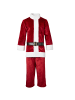 tectake Dreiteiliges Set Weihnachtsmann aus weichem, flauschigem Stoff, dunkelrot