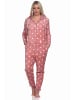 NORMANN Jumpsuit Schlafanzug Overall Coralfleece Tupfen Punkte - 76728 in rosa