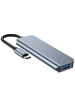 TechProtect 4in1 Multifunktionsadapter HUB V1 USB-C – 3x USB-A 2.0 / USB-A in Grau