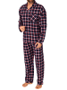 NORMANN Durchknöpfbare FlanellPyjama KaroMuster - 75009 in marine