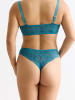Erlich Textil  ICONIC LACE HIGH WAIST BRAZIL STRING in tiefseeblau