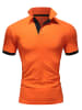 Amaci&Sons Basic Kontrast Poloshirt DETROIT in Orange/Schwarz