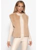 SASSYCLASSY Elegante Kunstfell Weste in Beige